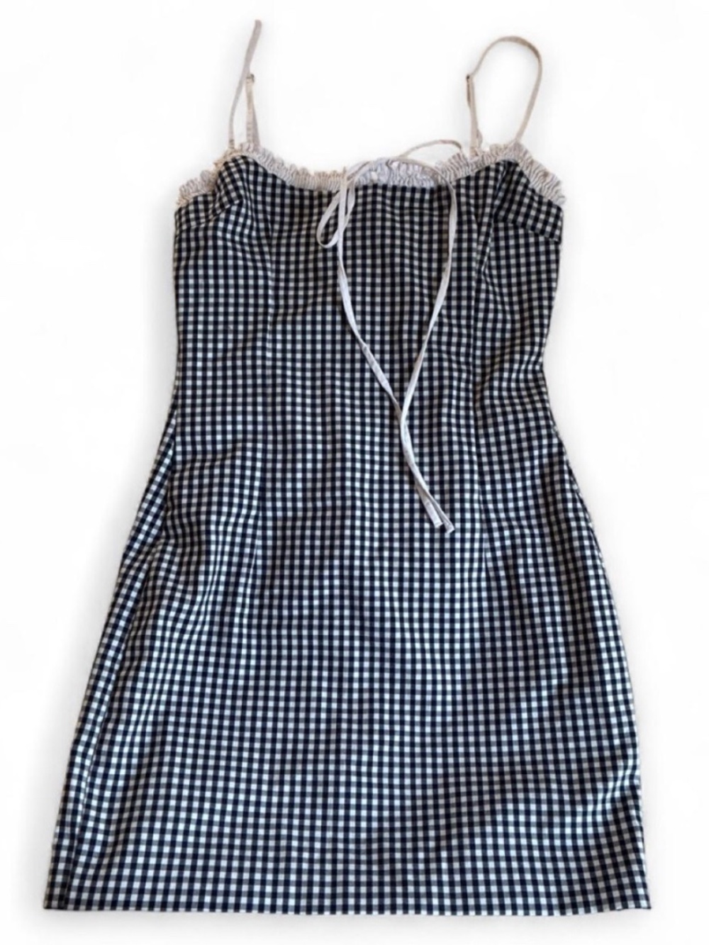 ZARA navy gingham dress